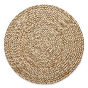Gani Creation - Jute Braided Area Rug, Natural, 4 Feet Round